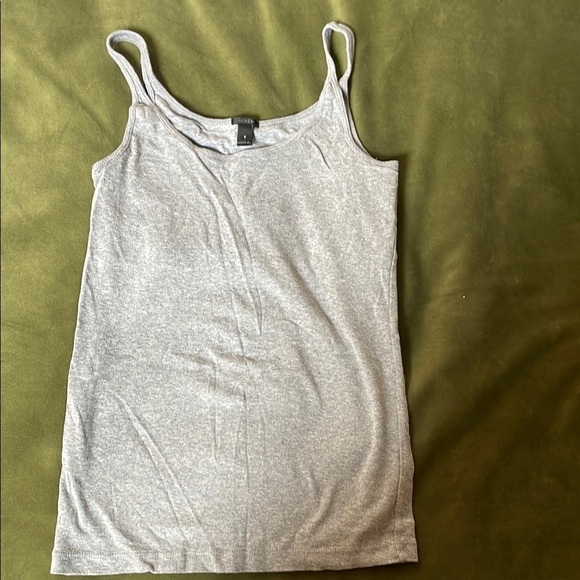 J. Crew Gray Fitted Sleeveless Shelf Bra Tank Top - Picture 1 of 5